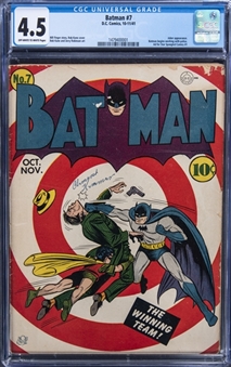 1941 D.C. Comics "Batman" #7 - CGC 4.5 Off-White To White Pages